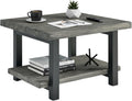 Pomona 27-Inch Square Solid Wood Coffee Table with Metal Legs – Modern Rustic Industrial Small Space Table by Alaterre Furniture (Slate Grey)
