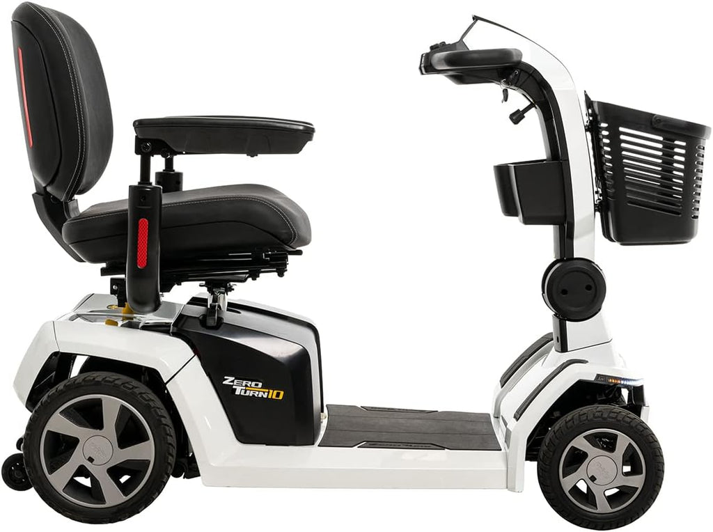 Pride Mobility ZT10 (Zero Turn 10) Four Wheel Recreational Scooter with CTS Suspension, 400 lbs. Weight Capacity (Pearl White)