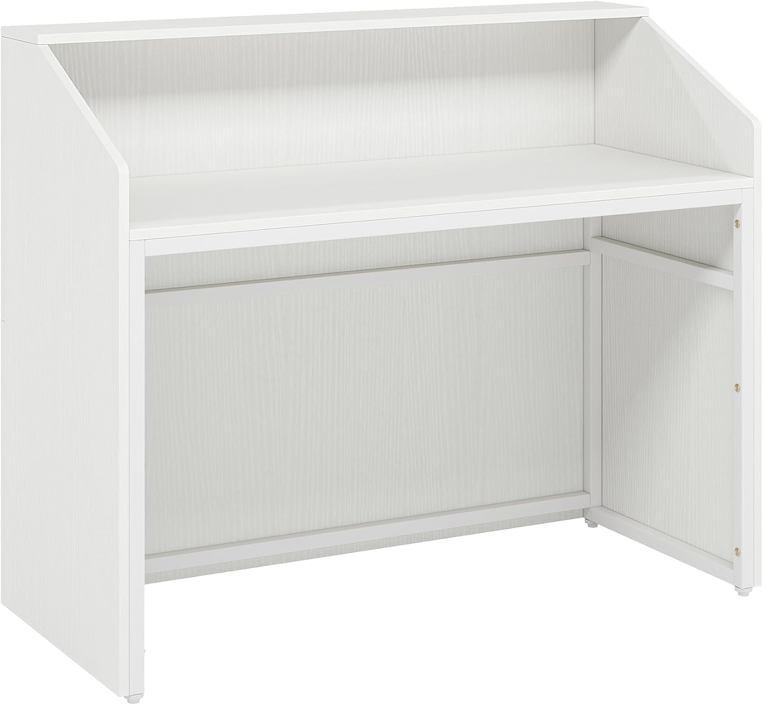 Tribesigns Reception Desk with Counter, Modern Front Desk Reception Room Table with Cable Grommet, 47 inch Retail Counter for Checkout, Lobby, Beauty Salon, Home Office Desk, White