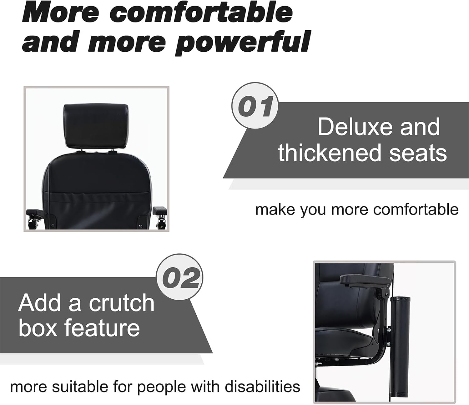Mobility Scooters for Seniors & Adults 400 Lb Weight Foldable,All-Terrain Heavy Duty 4 Wheel Powered Scooter,Portable Disability Mobile Electric Wheelchair with Comfort Seat,15Miles,5MPH,Black