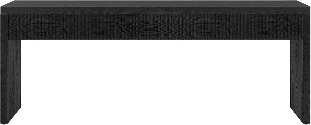 Henn&Hart 48' Fluted Rectangular Coffee Table with Ribbed Front Panel for Living Room, Family Room, or Office, Natural Black