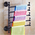 ZHOUXIAO Oil Rubbed Bronze Swing Out Towel Bar Holder/Brass Swivel Multiple Towel Rack for Bathroom or Kitchen, Towel Bar Folding Arm Swivel Hanger Bathroom Storage Wall Moun R