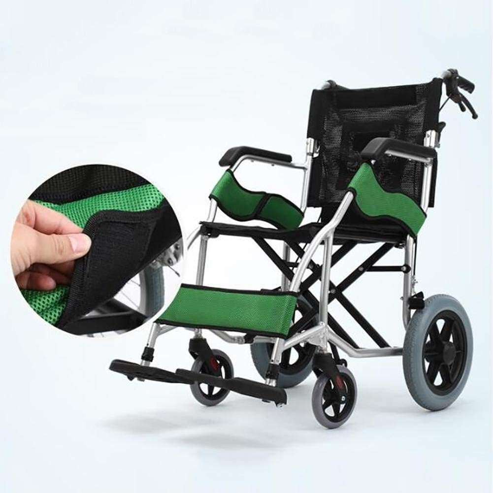 Wheelchair Fold Light Portable Aluminum Alloy, Travel Aircraft Disabled Trolley Old Man Scooter,Portable