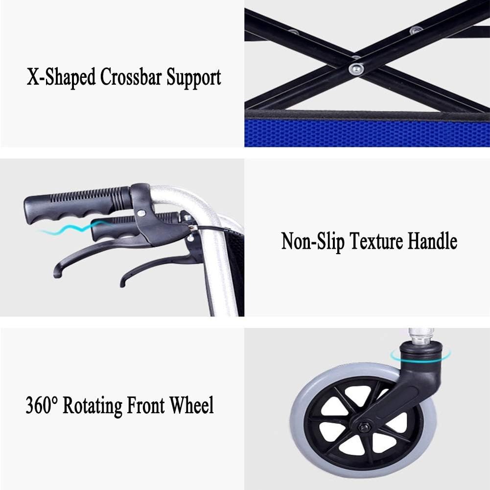 Wheelchair Folding Lightweight Breathable Aluminum Frame Disabled Scooter Medical Elderly Manual Wheelchairs