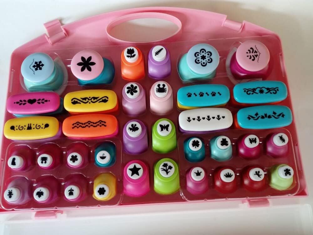 Children's manual DIY preschool flowering Hole Punch Craft DIY Scrapbooking Cards Printing Paper Shaper embossing machine - (Color: 36pcs set)
