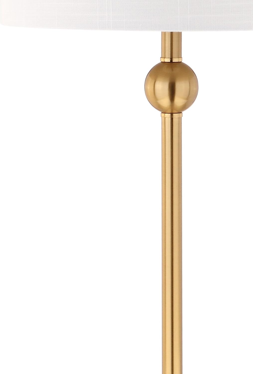 JONATHAN Y 34.75' Brass Metal LED Table Lamp Set of 2 with Crystal Base, Mid-Century Modern Sputnik Design for Living Room Bedroom, White Linen Shade, LED Bulbs Included JYL2010A-SET2