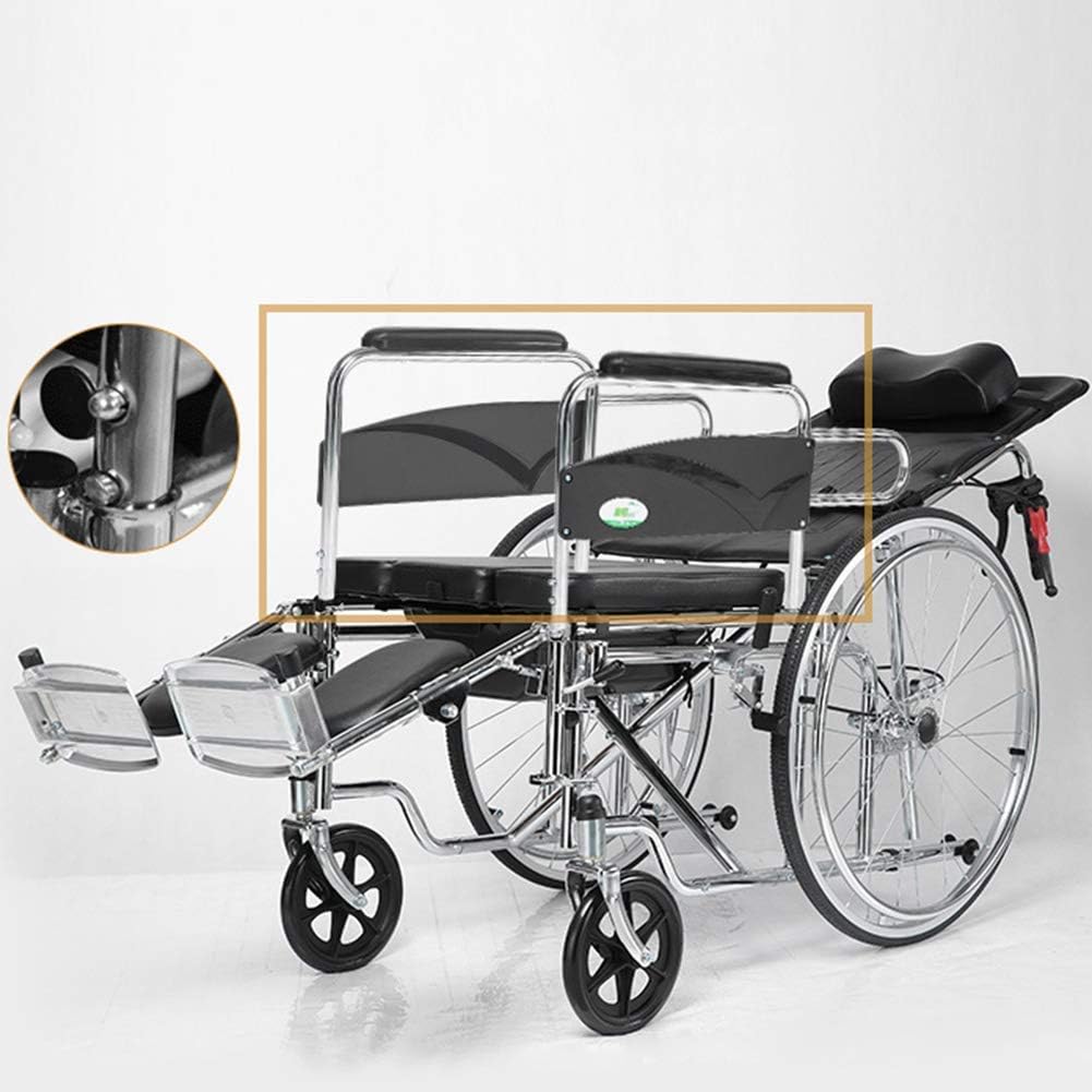 Wheelchair Self-Style, Home High Back Lying Collapsible Portable Travel Old Man Trolley Disabled Scooter,Portable