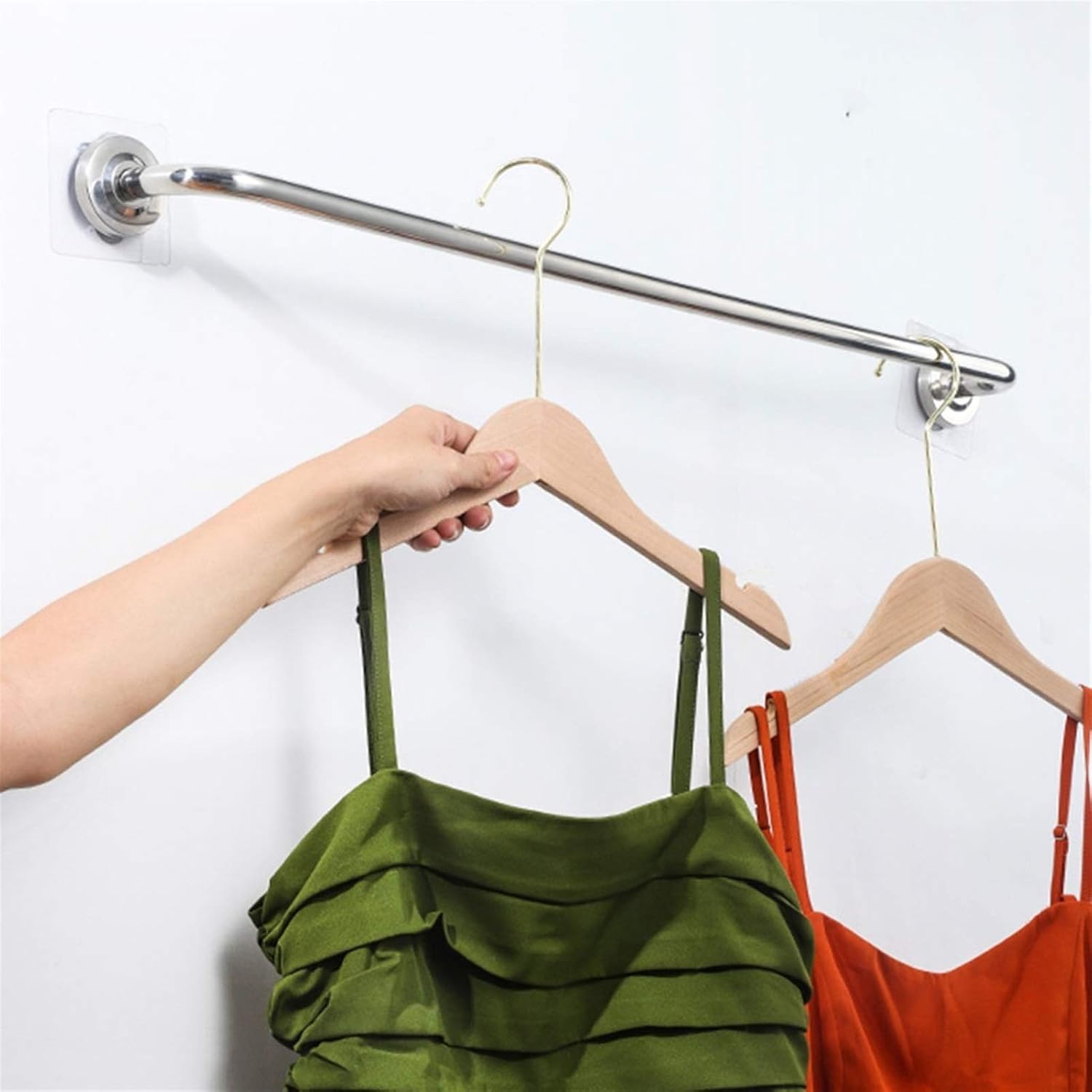 Wall-Mounted Towel Rack,Wall-Mounted Towel Bar & Clothes Rack, Self-Adhesive, 60cm, Thick Stainless Steel, Durable Bathroom Organizer, Space-Saving Towel Holder for Home & Hotel