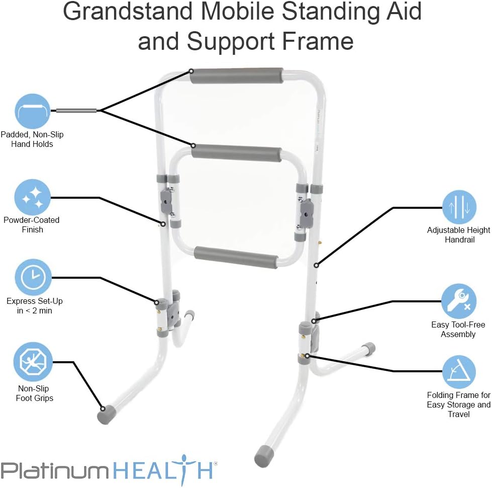 Platinum Health Grandstand Mobile Standing Aid and Support Frame. Folds for Easy Storage and Travel. Tool-Less