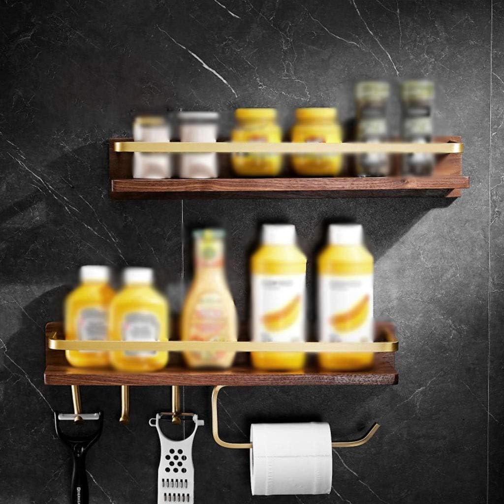Floating Shelves Solid Wood Bathroom Shelf, Home Wall-Mounted Coat Rack, Bathroom Towel Bar, Modern Wall Decoration, Load Bearing 10kg (Color : Brown, Size : 45 * 11.5cm)
