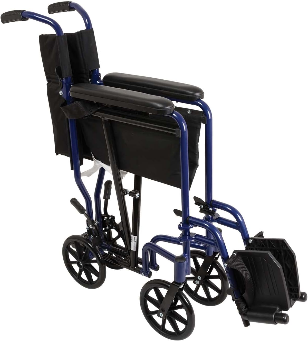 ProBaics Foldable & Portable Lightweight Transport Wheelchair with 19' X 16' Seat & Swing-Away Footrests, 300 lbs. Weight Capacity