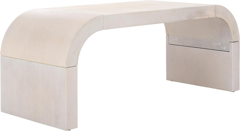 SAFAVIEH Home Collection Liasonya White Washed Curved Coffee Table