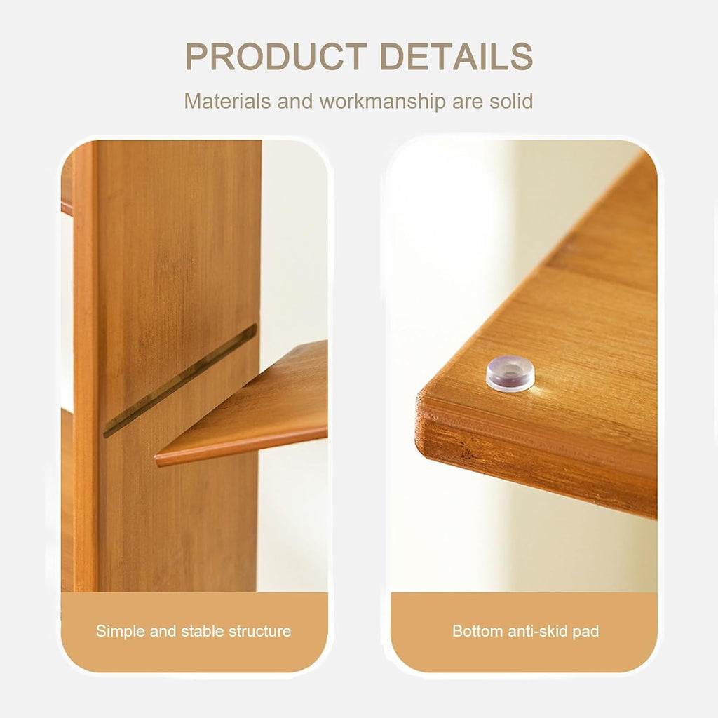 Bamboo Tree Bookshelf Organizer for Living Room and Home Office Modern Standing Bookcase for Cds Albums Books and Files Stylish Corner Shelf for Bedroom Storag,Grey-120cm/47.2in