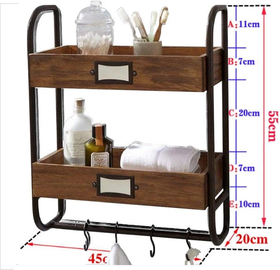 Rustic Wooden Bathroom Shelf for You Industrial Pipe Shelving Shelves Bookcase Wood Metal Wall Mounted Towel Bar Hanging Storage Racks Floating