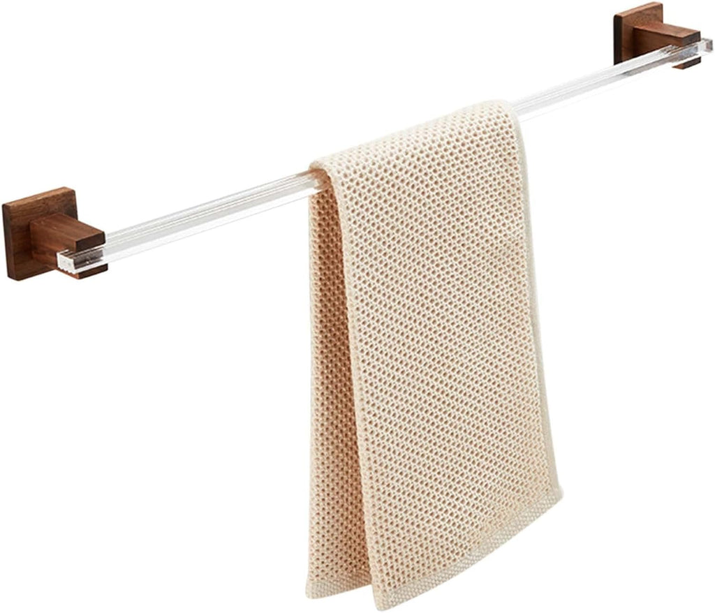 Towel Rack No Drill Towel Holder Adhesive Wall Mounted Towel Bar Rust-Proof Wood/Acrylic for Restroom Toilet,61.8x6.4x5cm Bathroom ()