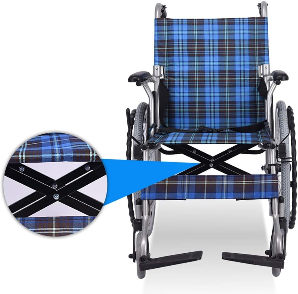Wheelchairs Folding Wheelchair,Lightweight Transport Folding Aluminum Alloy Frame Wheelchair Portable Travel Chair Suitable for Seniors Persons with Disability