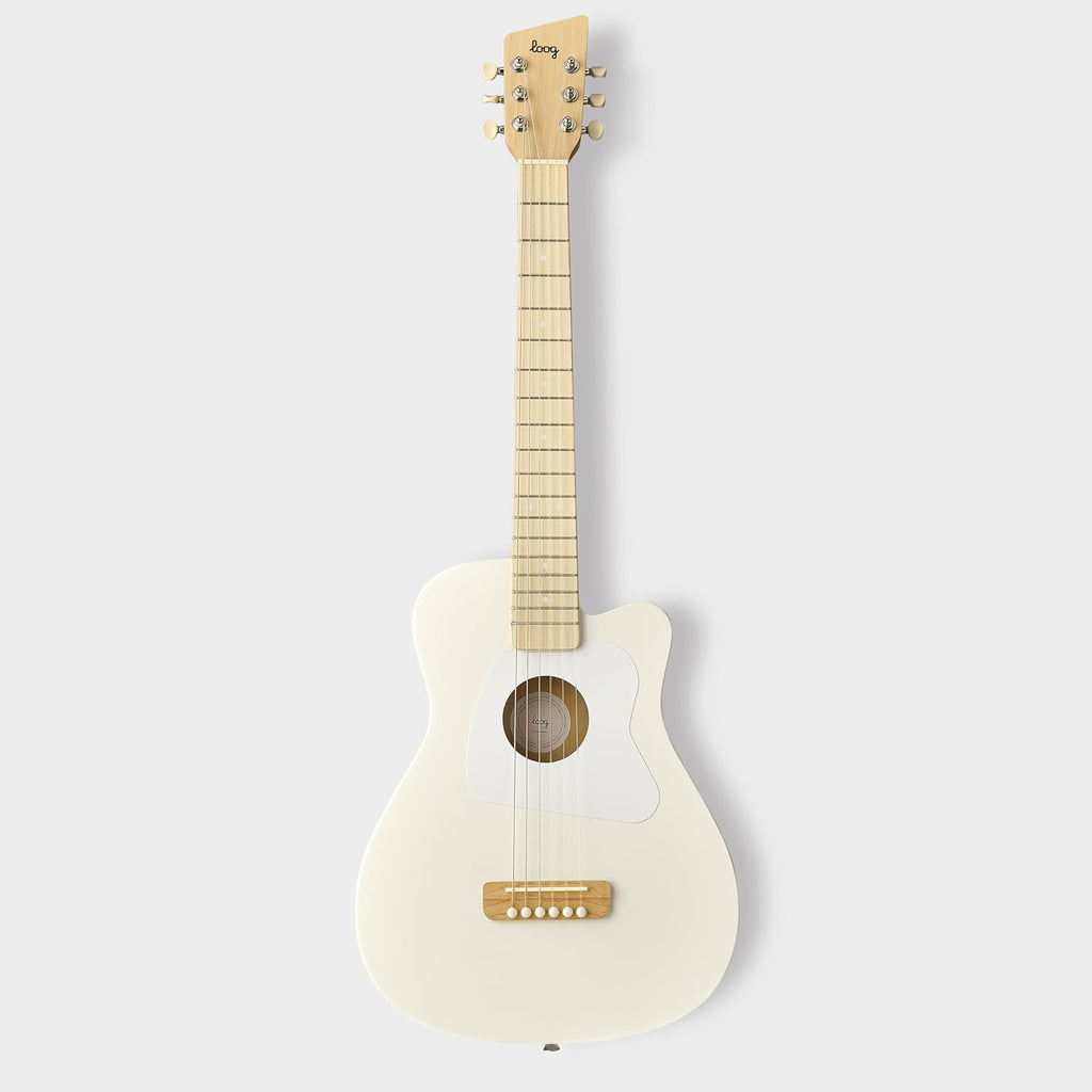 Loog Pro 6 Acoustic kids real guitar for Beginners Compact size Ages 9+ Learning app and Lessons included