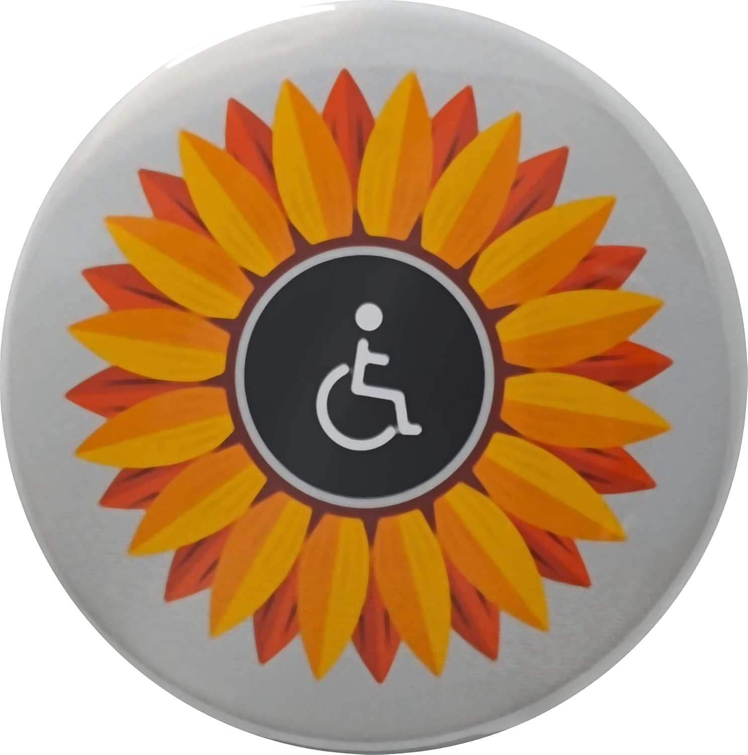Hidden Disabilities pins- Sunflower - large 2.25 inch - bulk pack of 100 pinback buttons