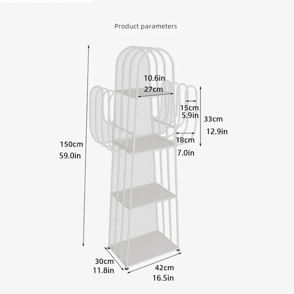 Metal Bookshelf 4-Tier Bookshelf Floor-Standing Open Bookshelf Storage Corner Shelf Display for Living Room, Bedroom (Green)