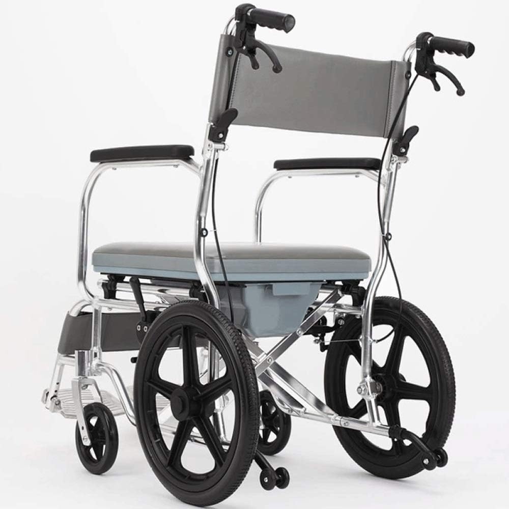 Wheelchair - with Seat Folding Wheelchair, Elderly Portable Wheelchair, Bathing Scooter, Handicapped Trolley, Size; 56X97X90CM