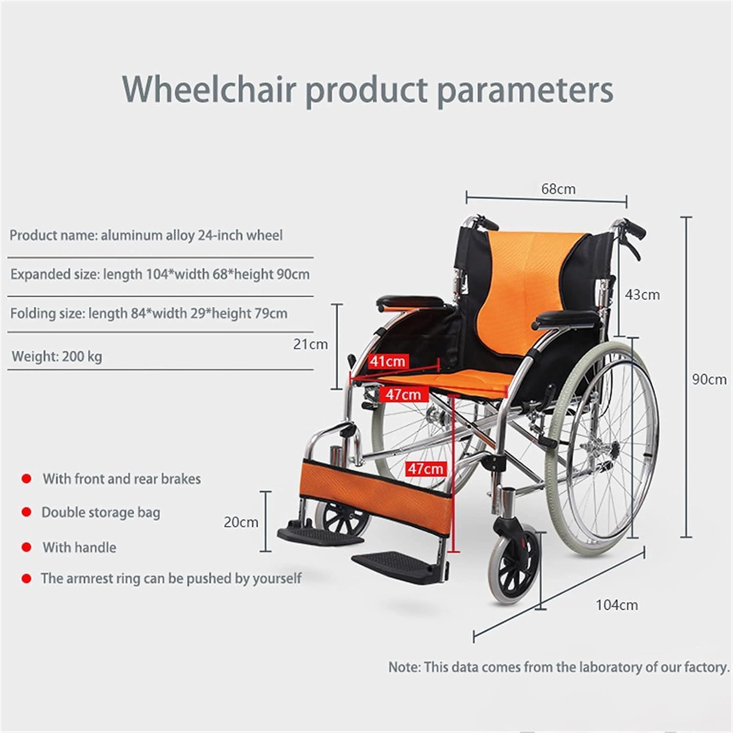 Wheelchairs Folding Wheelchairs, Self Propelled Wheelchairs Practical Lightweight Travel Out Folding 2.00Mm Thick Aluminum Alloy Humanized Wheelchair an Mobility Scooter,24Inch,nice