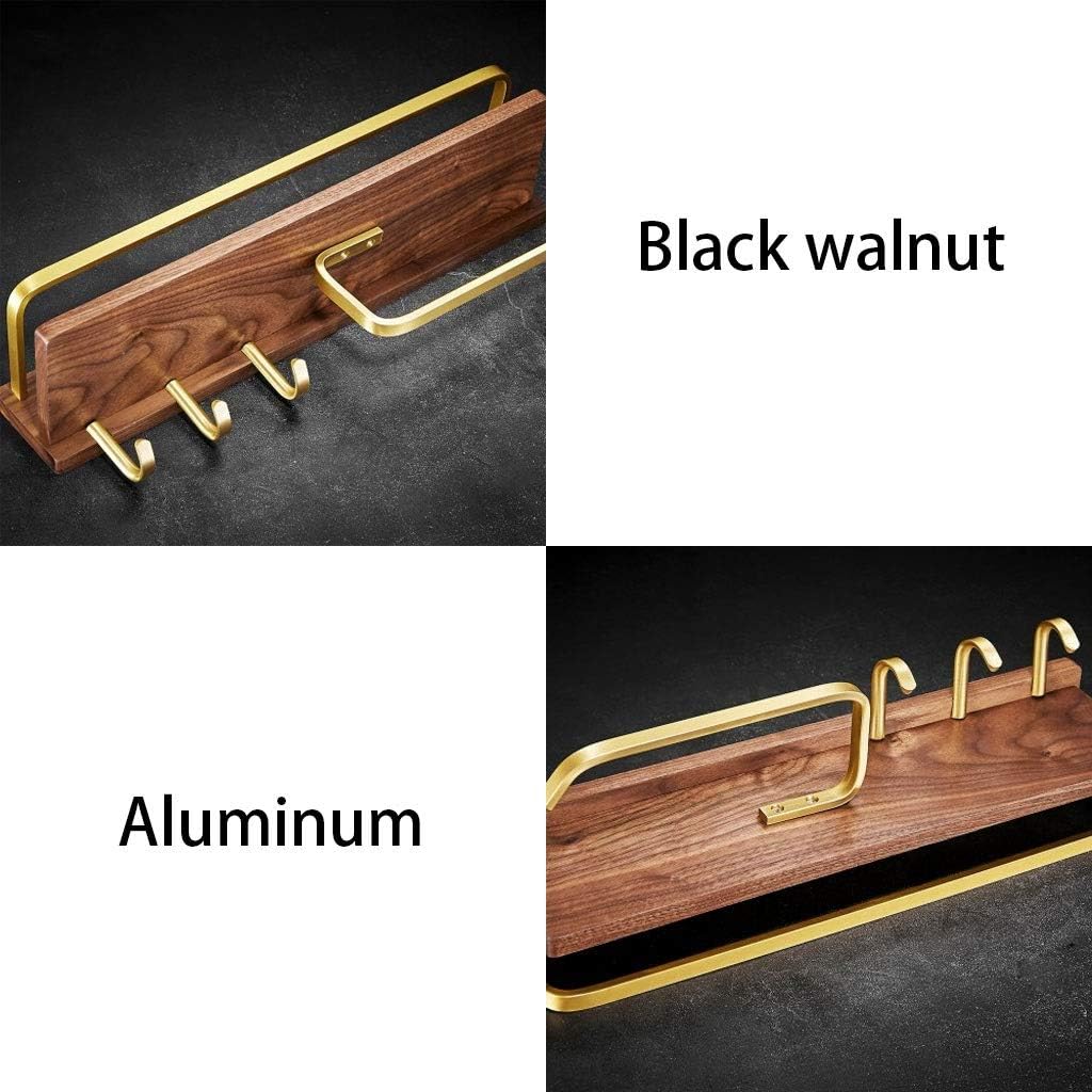 Floating Shelves Solid Wood Bathroom Shelf, Home Wall-Mounted Coat Rack, Bathroom Towel Bar, Modern Wall Decoration, Load Bearing 10kg (Color : Brown, Size : 45 * 11.5cm)