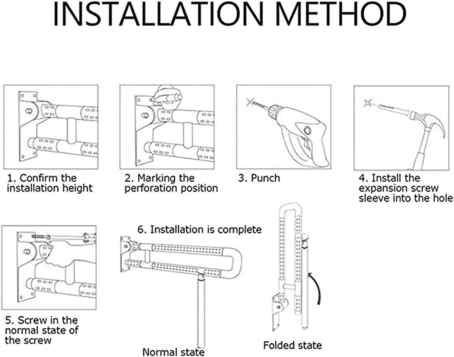 Bath Handle Towel Rail Handle Grab Bar Safety Foldable Handrail Skid Resistance Toilet Bathroom Hand Grips Disability Aid Armrest