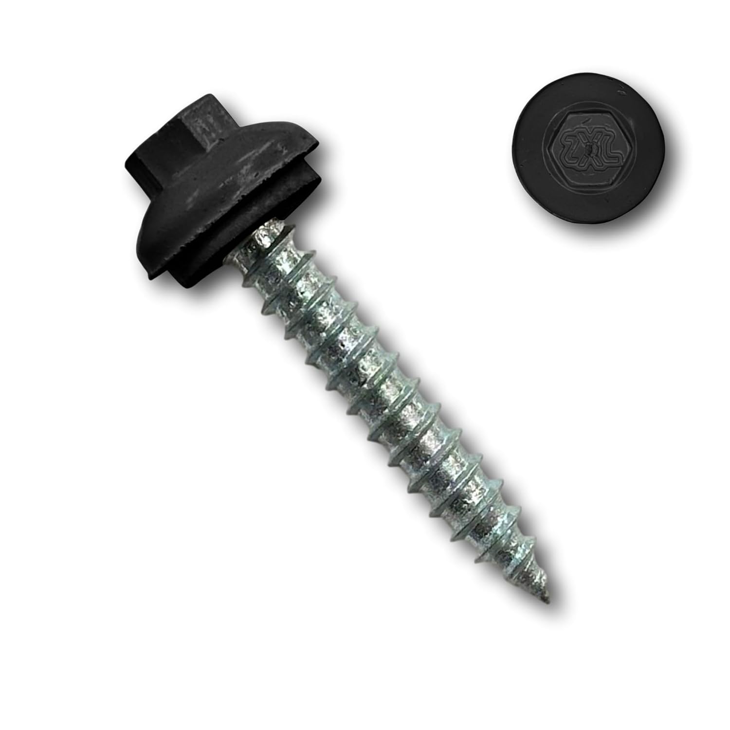 EAGLE 1 Long-Life Metal Roofing Screws: #14 x 1.5 Dome Cap Metal Roofing Screws (250-Count), Self-Tapping Tip, EPDM Washer, Multiple Colors/Includes 5/16' Magnetic Hex Bit Driver (Black, 250)