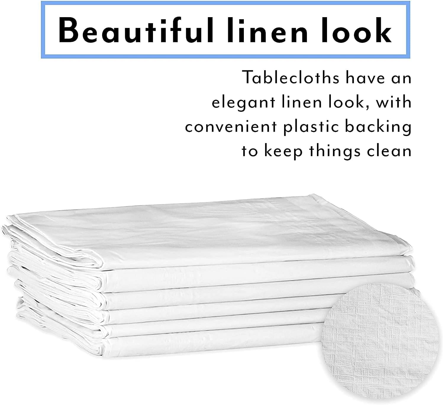 Upper Midland Products 82' Round Paper Tablecloths with Plastic Backing - 24-Pack, Elegant, All-Season, Great for Weddings and Formal Events