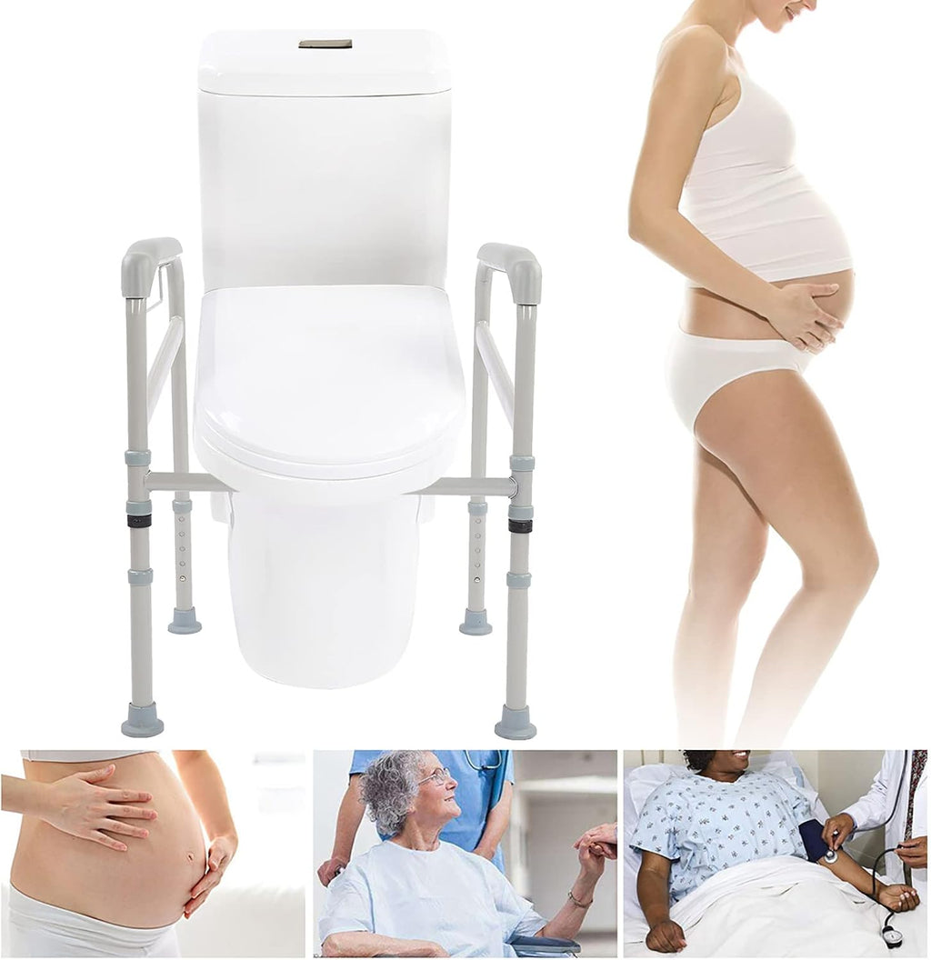Safety Adjustable Hand Rail Disabled Grab Aid Disability Support Toilet Bar for Bathroom Use with Height and Width Adjustable Armrests