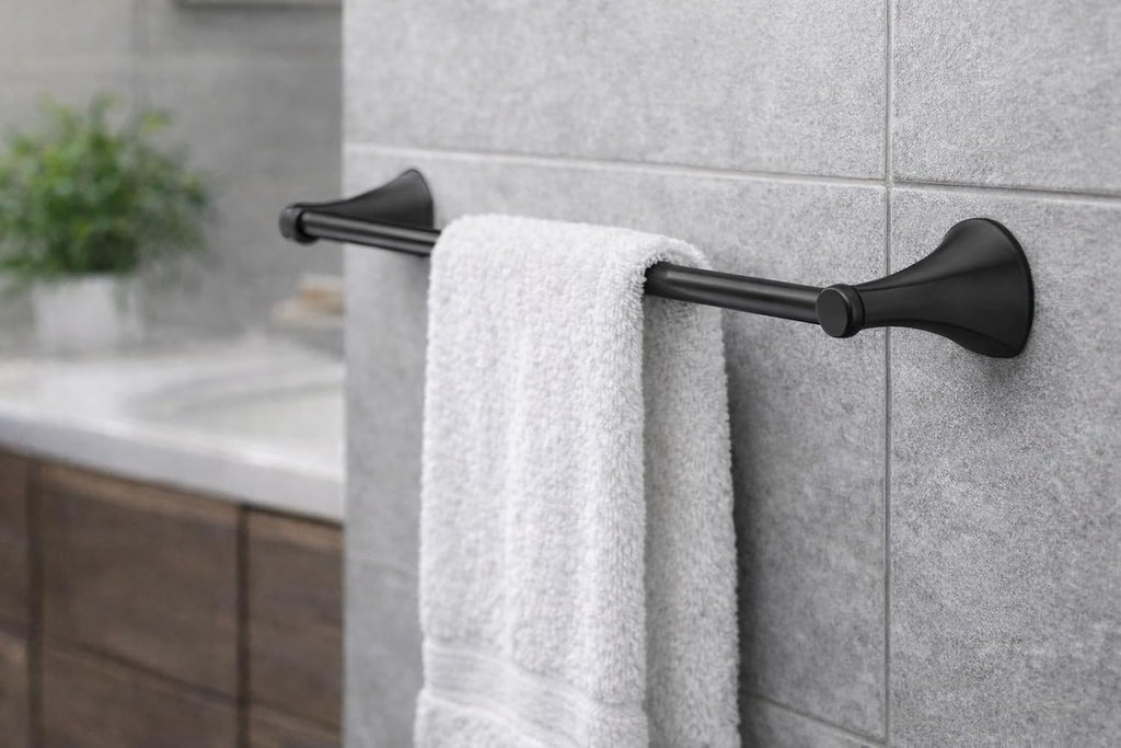 Dakota Skye Transitional Wall-Mounted Bathroom Towel Bar Square – DSF-42BATBH-DIS(Matte Black)