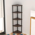 Small Corner Shelf, 3-5Tier Wall Corner Bookshelf, Free Standing Corner Bookshelf, Stylish Display Shelf for Small Space, Living Room, Bedroom(Black,5nd Floor)