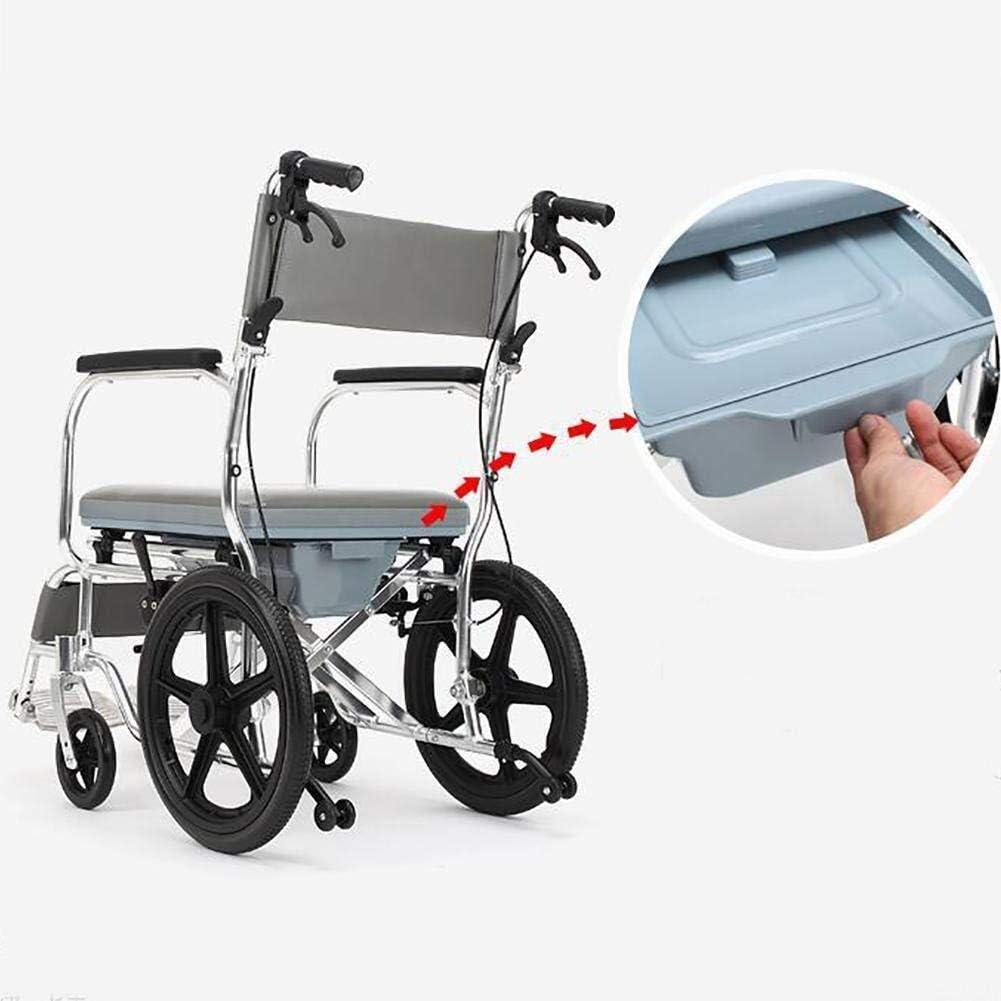 Wheelchair Manual, with Toilet Multifunction Fold Light Take A Bath Waterproof Old Man Hand Scooter,Portable