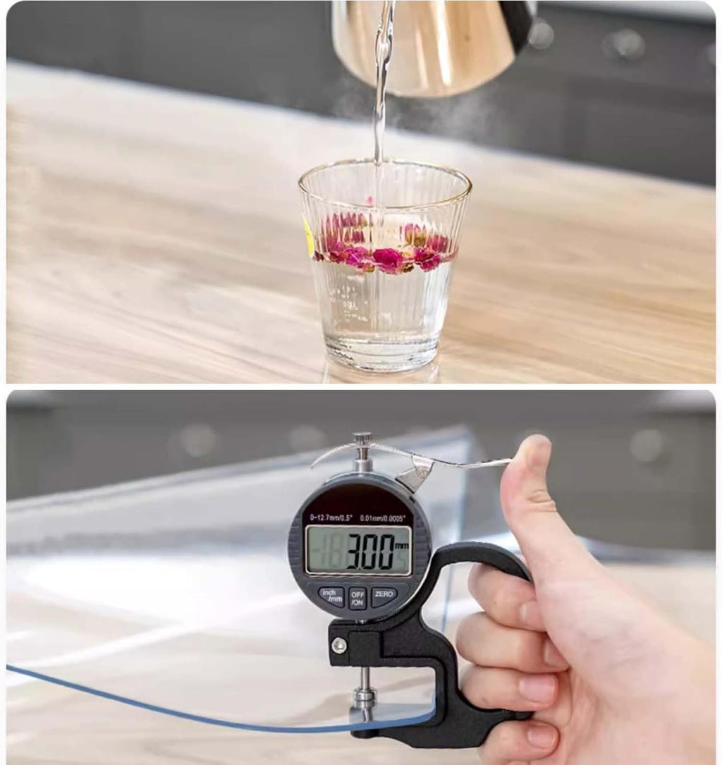 Transparent Plastic Tablecloth, Thick PVC Material Table Cover Protector, Waterproof, Oil-Proof, Stain-Proof, Customizable Size and Shape, Heat Resistant Wipeable (40x160cm/16x63in)