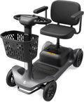 Glashow S1 Mobility Scooter for Adults, 4-Wheel Electric Mobility Scooter – 25-Mile Range, 6 mph, Smart Safety Features, Spacious Legroom, Swivel Seat, Headlight & Basket, Charger Included – Dark Gray