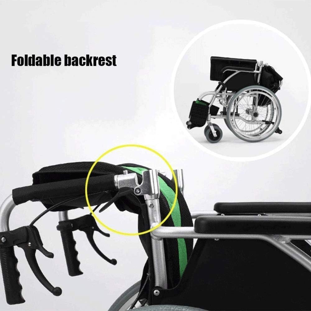 Wheelchair,Wheelchair Aluminum Folding Portable Trolley Elderly Disabled Ultra Light Portable Travel Small Wheel Scooter