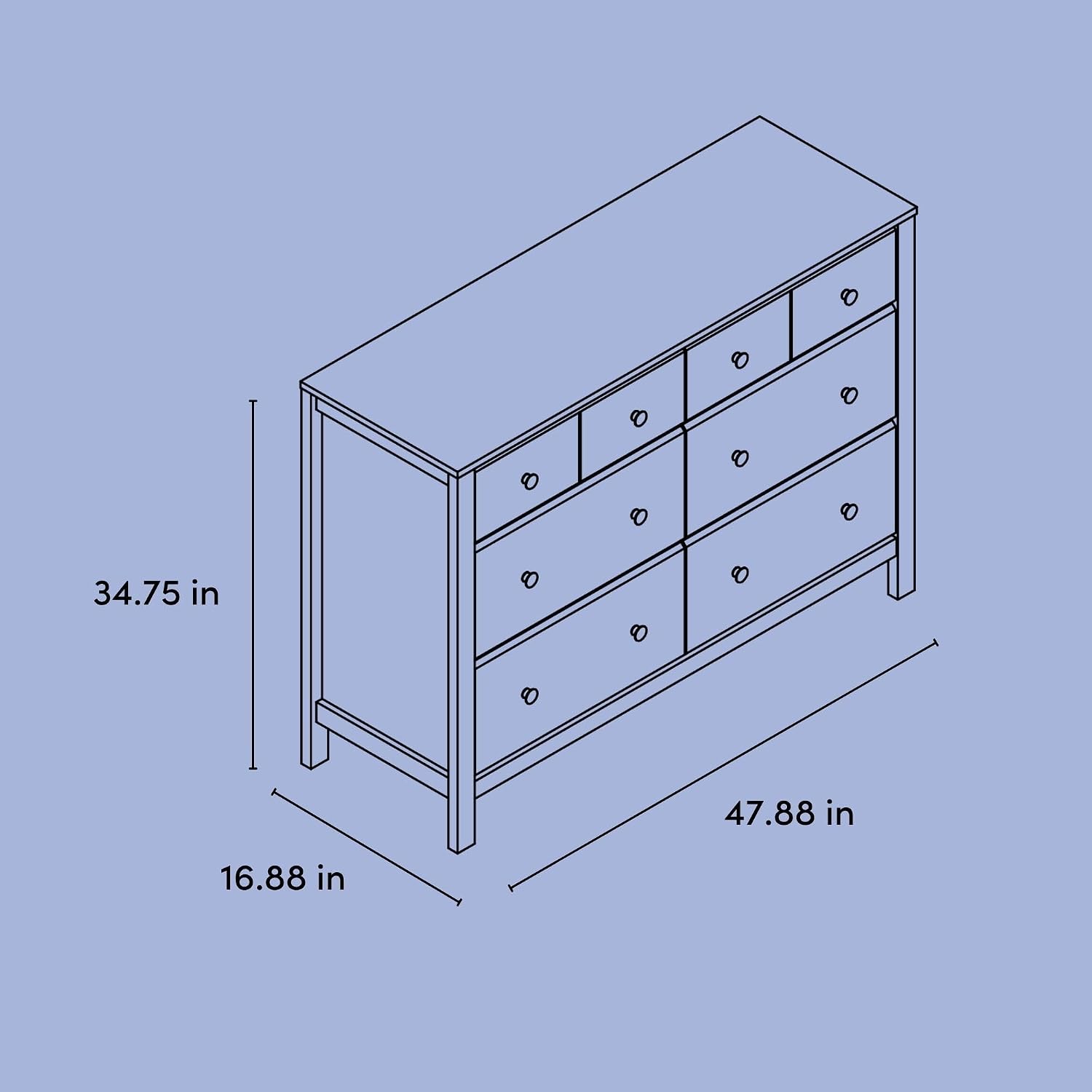 Storkcraft Horizon 6 Drawer Dresser (Black) – GREENGUARD Gold Certified Dresser for Nursery & Kids' Room, Modern Storage with Interlocking Drawer System
