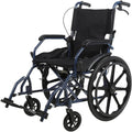Wheelchairs Folding Wheelchairs, Self Propelled Wheelchairs Super Lightweight Aluminium Folding Transit Wheelchair with 20 Inch Extra Wide Seat, Elderly Disabled Travel Mobility Scooter