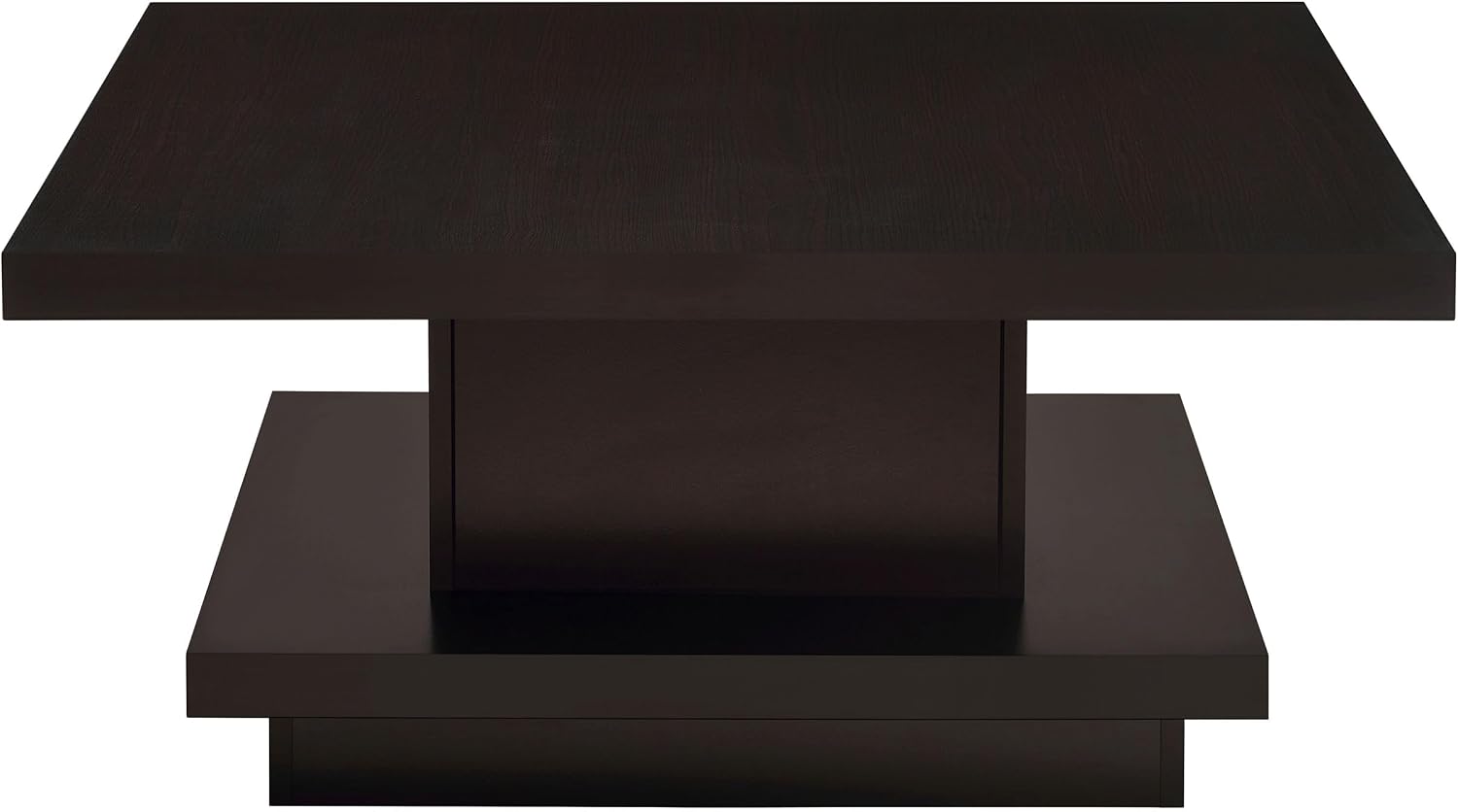 Coaster Home Furnishings - Reston - 41-Inch Square Engineered Wood Coffee Table with Cappuccino Finish, Geometric Design, Scratch-Resistant Laminate Veneer - Living Room - Cappuccino - 705168