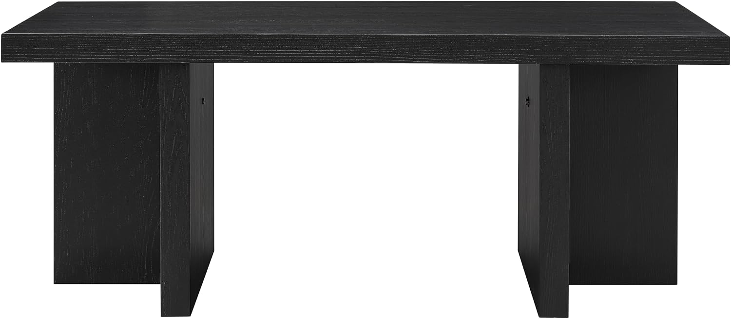 Roundhill Furniture Mchome 3-Piece Coffee Table Set, Coffee Table and Two End Tables, Black Finish