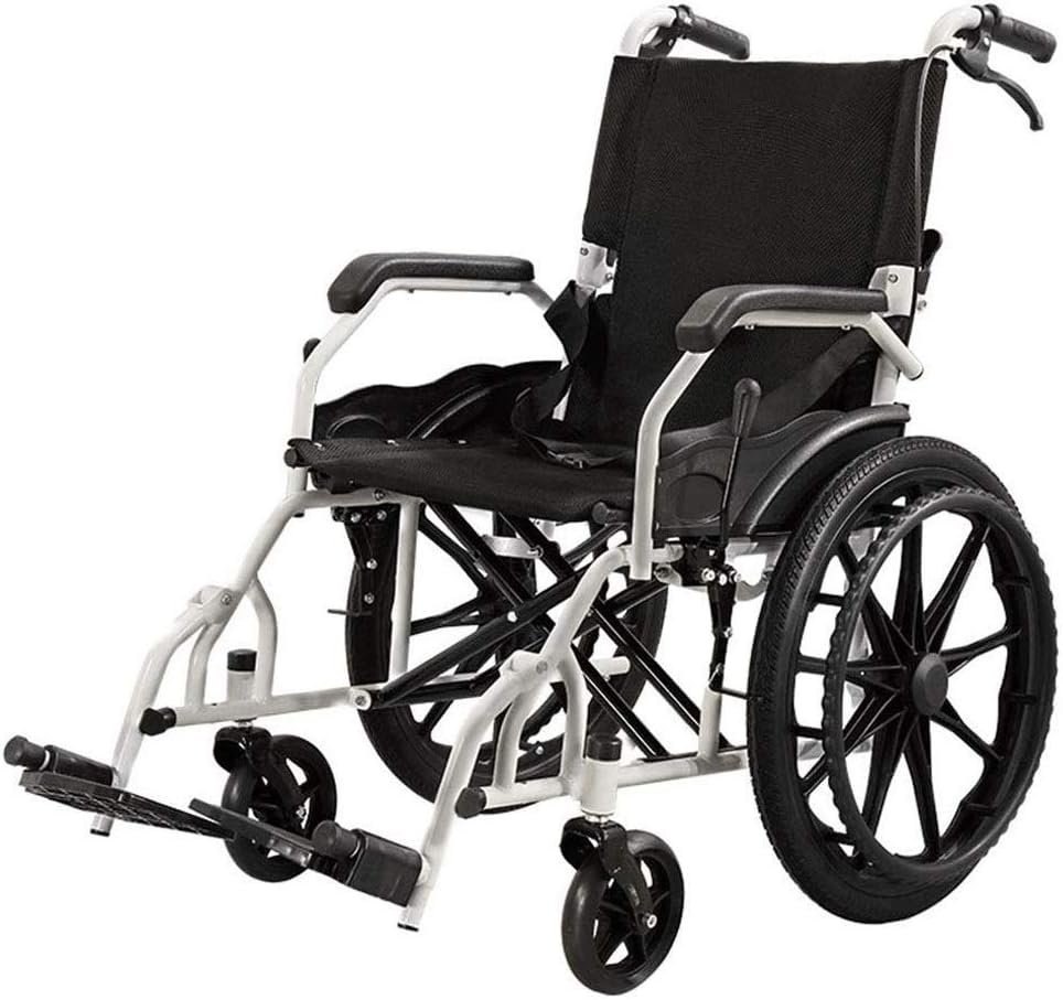 Wheelchair,Wheelchair Folding Lightweight Travel Portable Ultralight Elderly Elderly Trolley Disabled Portable Scooter, Black