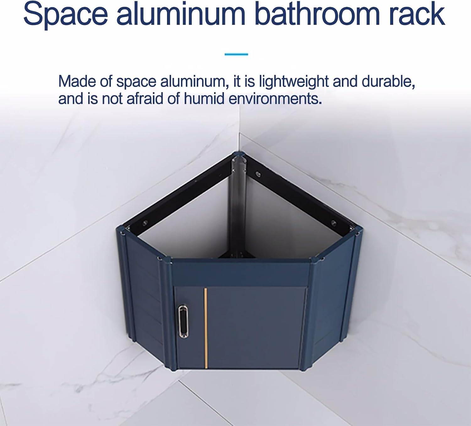 Corner Ceramic Sink Bathroom Vanity Cabinet Corner Wall Mount Bathroom Sink Wall Mounted Bathroom Sink Bathroom Sink with Storage Container Cabinet with Mirror(Blue,15in/38cm)