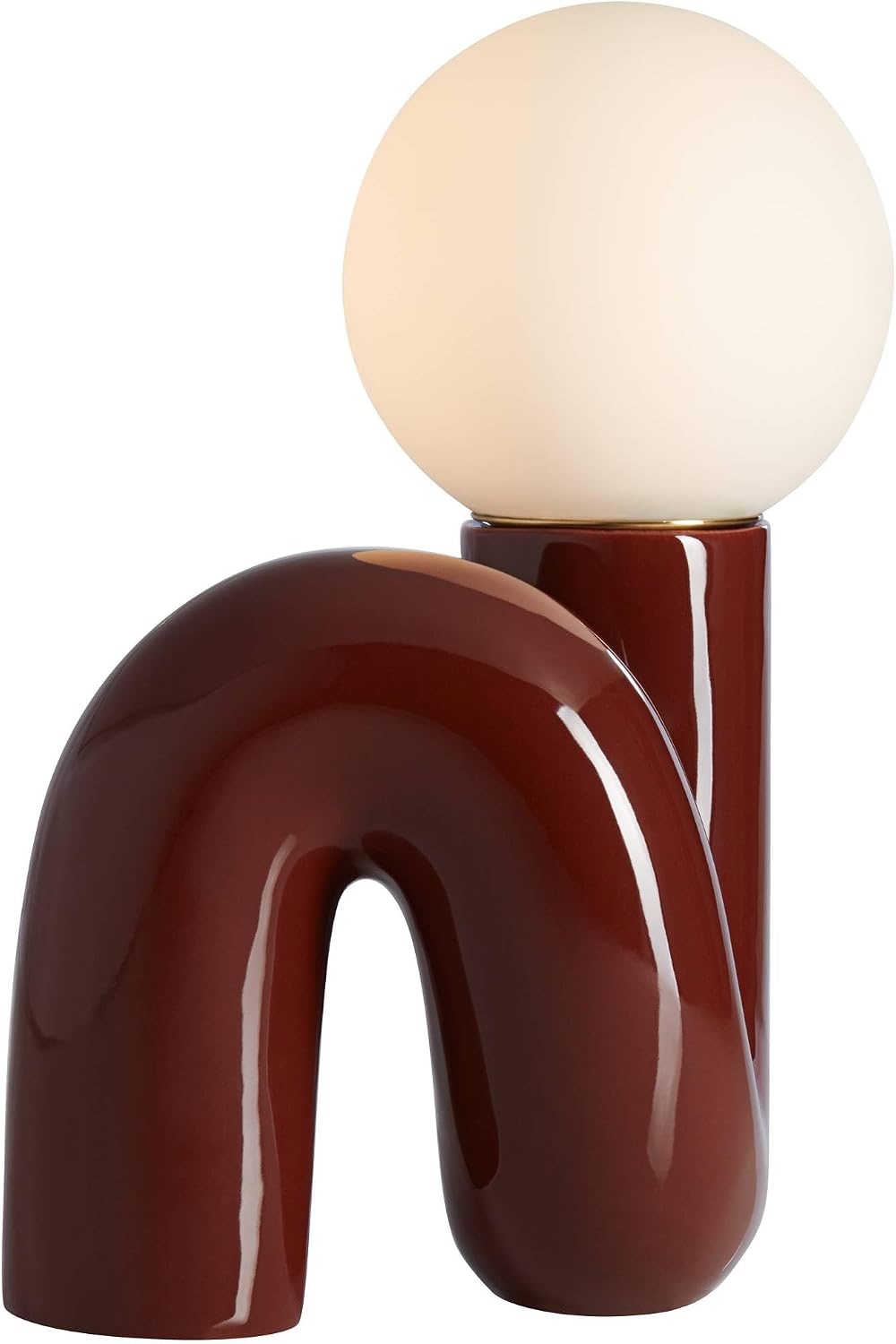 360 Lighting Fondant 11 1/2' Small Mid Century Modern Accent Table Lamps Set of 2 Chocolate Brown Ceramic Glass White Shade Living Room Bedroom Bedside Nightstand House Office Home Reading