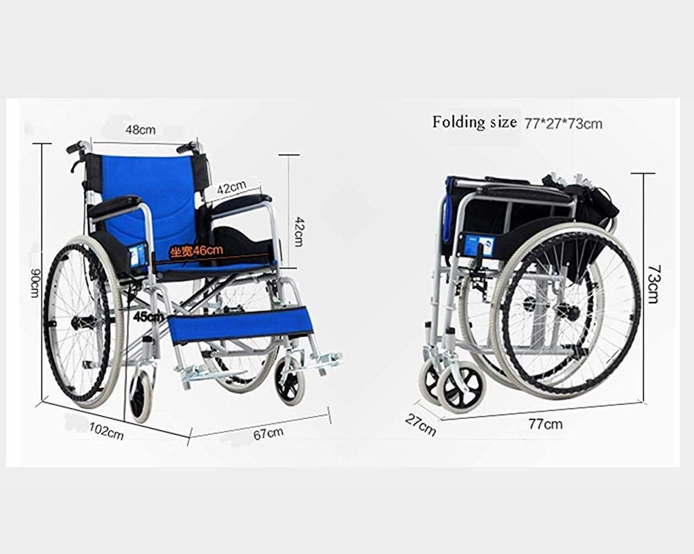 Wheelchair,Wheelchair Driving, Thick Steel Tube Ultra Light Portable Folding Wheelchair Trolley Old Scooter,Portable