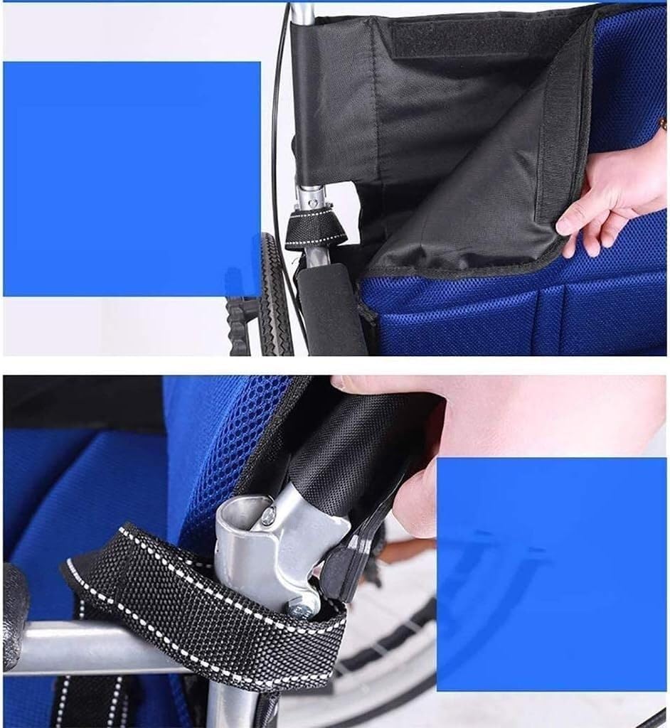 Wheelchair Self-propelled, Folding with Adjustable Foot Pedal Removable Backrest Double Brake Disabled/Elderly Manual Push Scooter,Portable