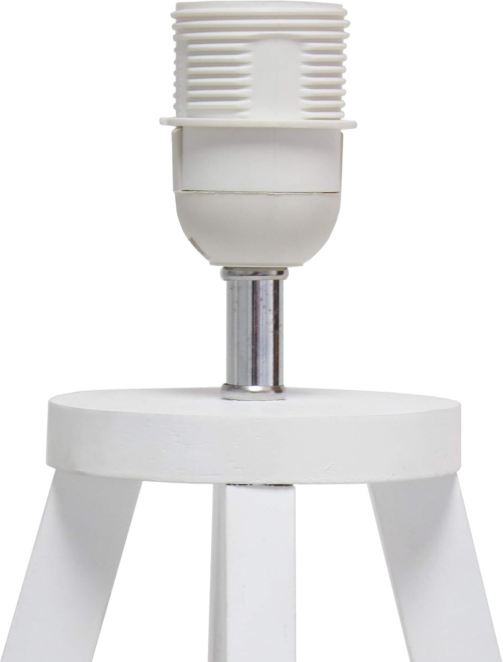 Simple Designs LT1069-WOW Interlocked Triangular White Wood Table Lamp with White Fabric Shade (Pack of 4)