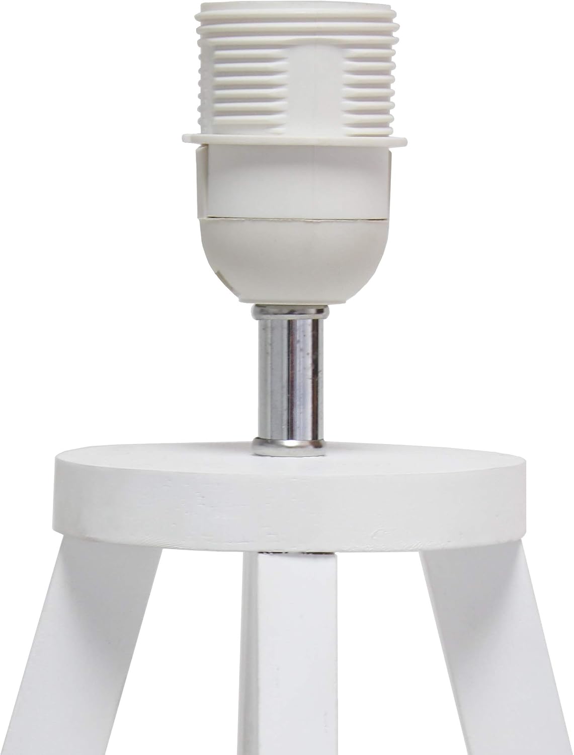 Simple Designs LT1069-WOW Interlocked Triangular White Wood Table Lamp with White Fabric Shade (Pack of 4)