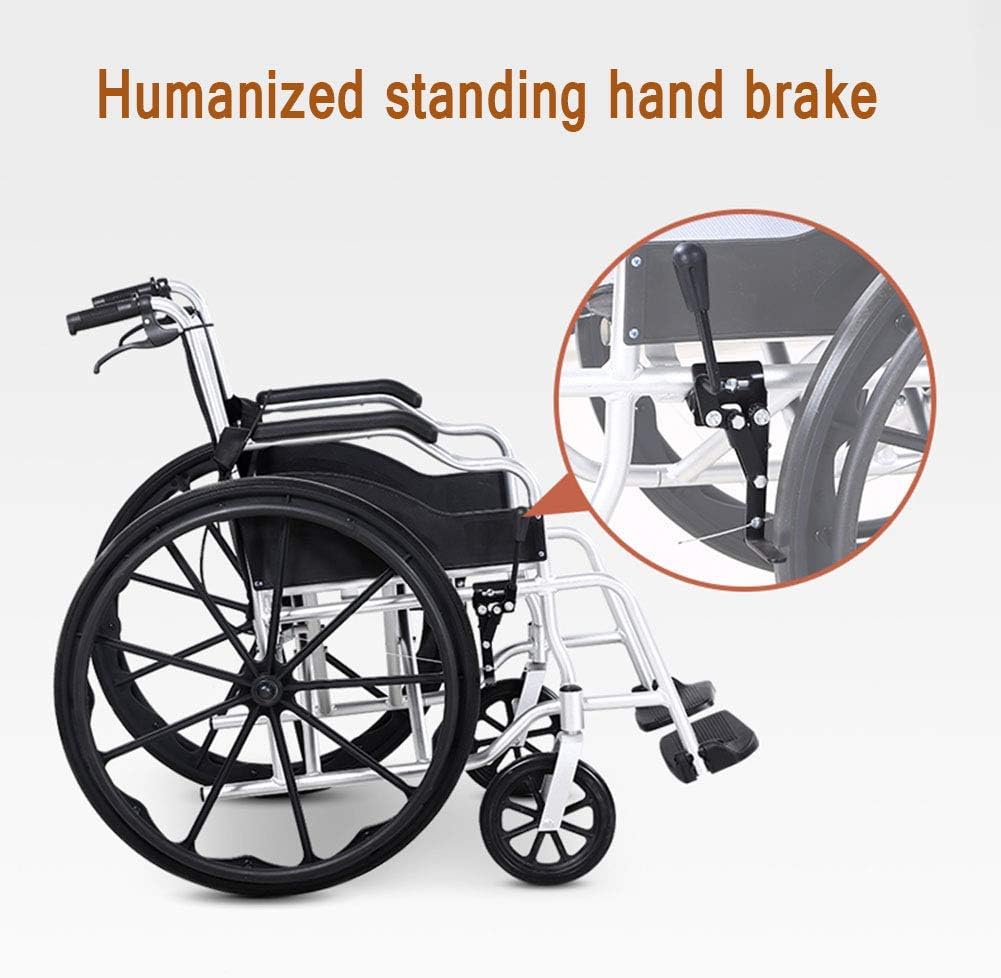 Wheelchairs Folding Wheelchair Lightweight Folding Aluminum Frame Comfortable Shock Absorber Tire Old Man Cart Multi-Function Travel Scooter
