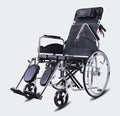 Wheelchair Home High Back to Back Lying, with Toilet Simple Dining Table Fold Portable Travel Elderly Trolley Disabled Scooter,portable