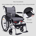 Wheelchair Foldable， Self-Propelled with Adjustable Pedals Non-Pneumatic Tire Honeycomb Breathable Cushdisabled/Elderly Push Scooter(Black)